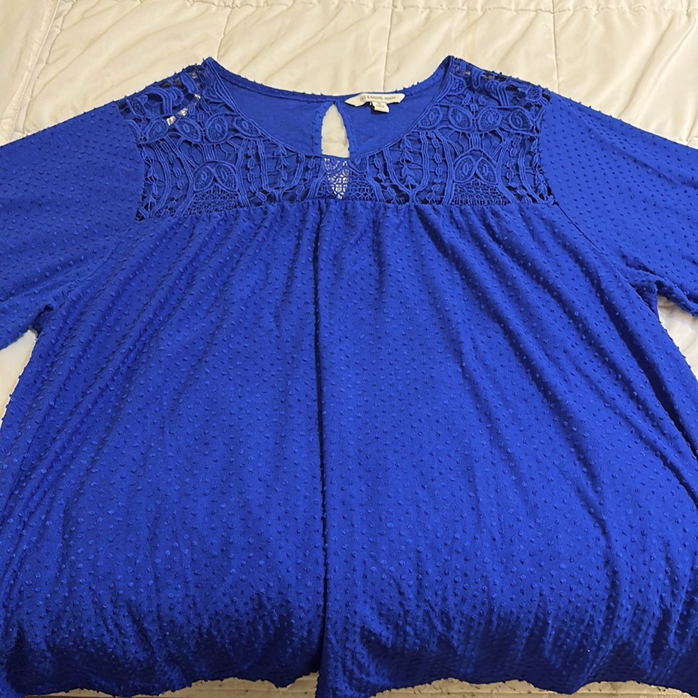 Zac & Rachel Blue Blouse 3x